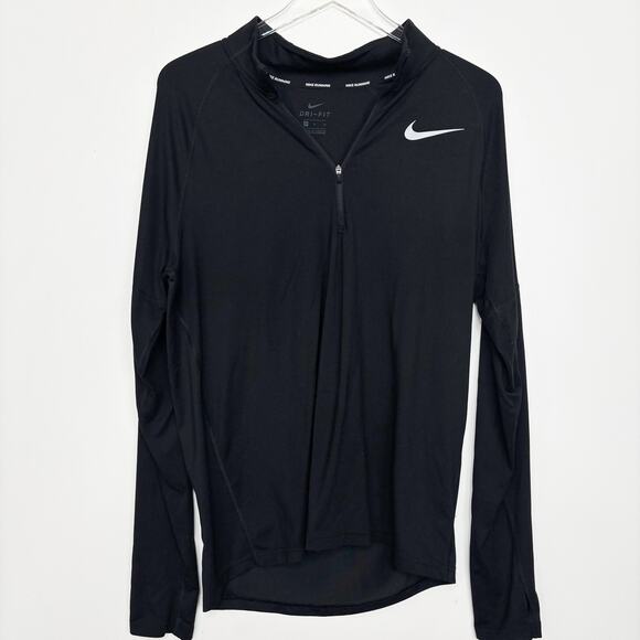 Men's Nike Dri-Fit Running Black 1/4 Zip Long Sleeve Jacket M - Picture 1 of 3